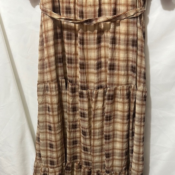 Luxology Tan and Brown Scoop Neck Sundress - Picture 10 of 11